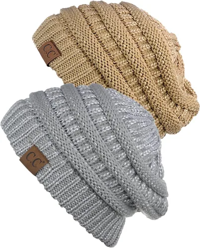 Vista 61 de Gorro a la moda de tejido suave abultado, cálido y elástico de C.C