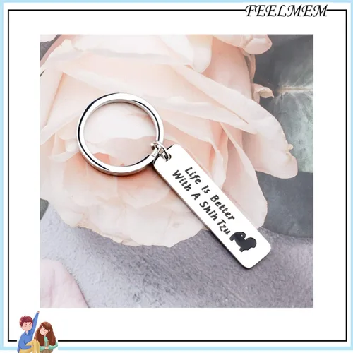 Vista 5 de FEELMEM Llavero de perro Lover Gifts Life Is Better with A French Bulldog