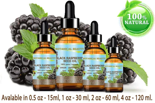 Vista 5 de Botanical Beauty Aceite de semillas de frambuesa negra, 100% puro, natural, sin diluir, virgen, sin refinar, aceite portador prensado en frío