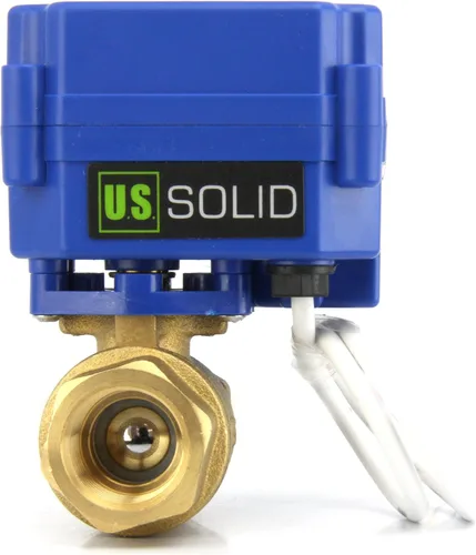 Vista 19 de Válvula de bola motorizada de 1/2 pulgada U.S. Solid Brass 9-24V AC/DC de 3 cables con cierre automático de puerto completo con anulación manual