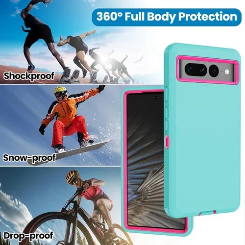 Vista 6 de Funda para Google Pixel 7 Pro con 2 protectores de pantalla, cuerpo completo, protección contra caídas, a prueba de polvo, resistente, militar