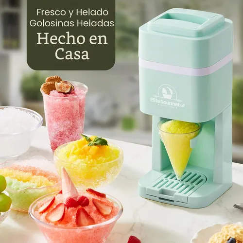 Vista 6 de Elite Gourmet Máquina de hielo y cono de nieve afeitado, ESI2215M, granizados refrescantes, Margaritas, Bebidas Boba, Cono de nieve y soporte