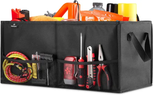 Vista 6 de Organizador plegable para maletero de automóvil, color negro, 22.0 x 10 x 11 pulgadas, cierre antideslizante que se fija a tu maletero y evita que