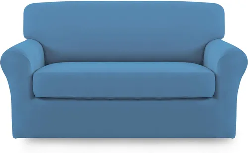 Vista 17 de Easy-Going - Funda elástica de microfibra de 2 piezas para sofá, funda suave de elastano, lavable, parte inferior elástica, protector para muebles