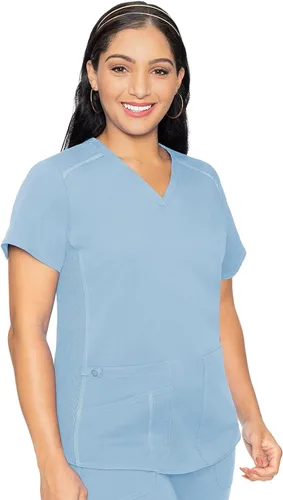Vista 14 de Med Couture Touch - Camisa médica con cuello en V para mujer Sorbete de albaricoque