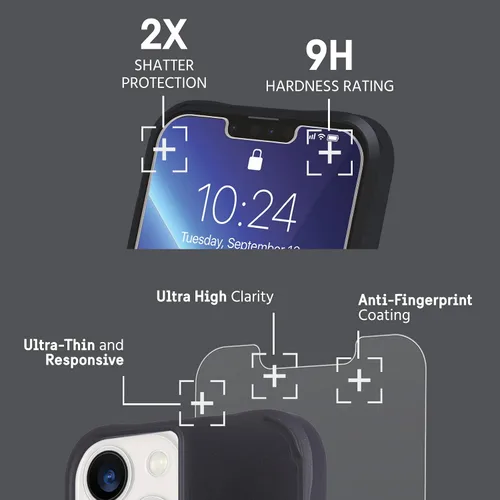 Vista 2 de Pelican - Paquete de protección - Funda resistente y protector de pantalla para iPhone 12 Mini (5G) - Protección contra caídas de 10 pies - 6.7