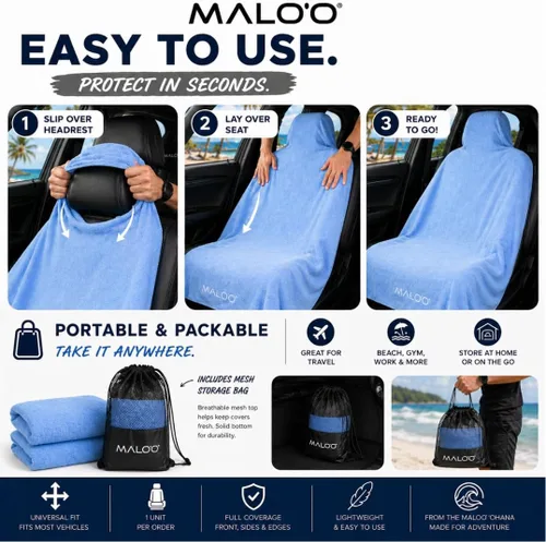 Vista 7 de Malo'o SeatGuard - Funda para asiento de automóvil, la toalla de asiento más grande del mundo, es perfecta para atletas - Fitness, gimnasio, correr