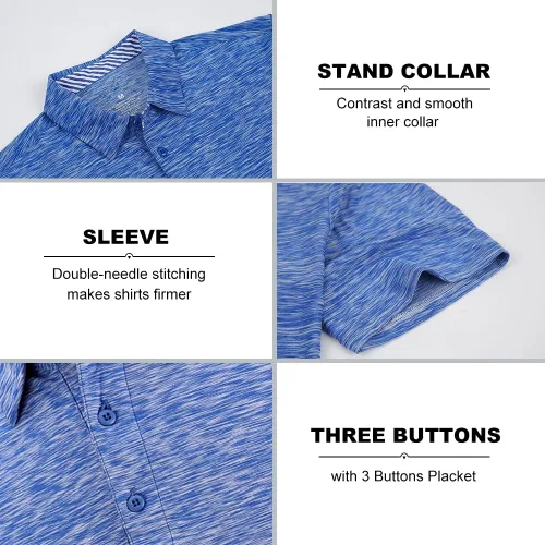 Vista 2 de Wirltte Camisa de golf para hombre casual absorbe la humedad transpirable de secado rápido para hombre