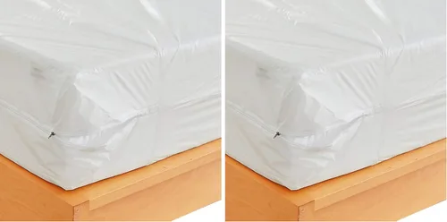 Vista 3 de Funda protectora de colchón de vinilo impermeable con cierre de cremallera (individual)