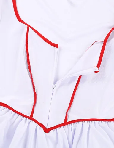 Vista 5 de easyforever Disfraz de enfermera con cordones para mujer, uniforme de sirvienta, disfraz de Halloween