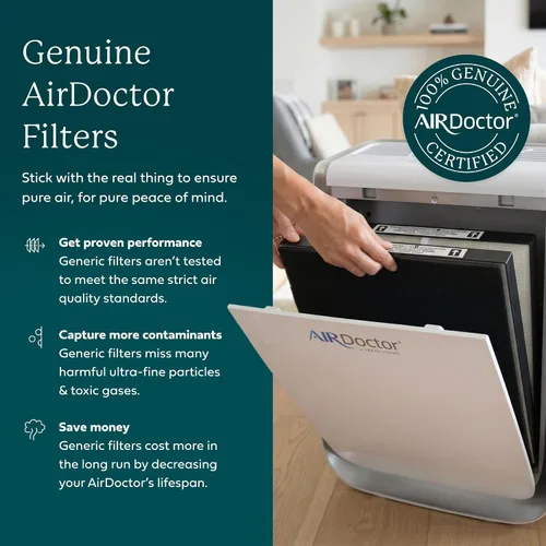 Vista 5 de AIRDOCTOR Reemplazo de filtro original AD2000 - El paquete combinado de un año incluye: un (1) UltraHEPA y dos (2) trampas de carbono/gas/COV