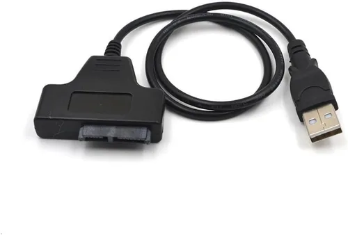 Vista 2 de USB 2.0 a 7+6 13 pines delgado SATA portátil CD/DVD ROM Cable adaptador de unidad óptica negro