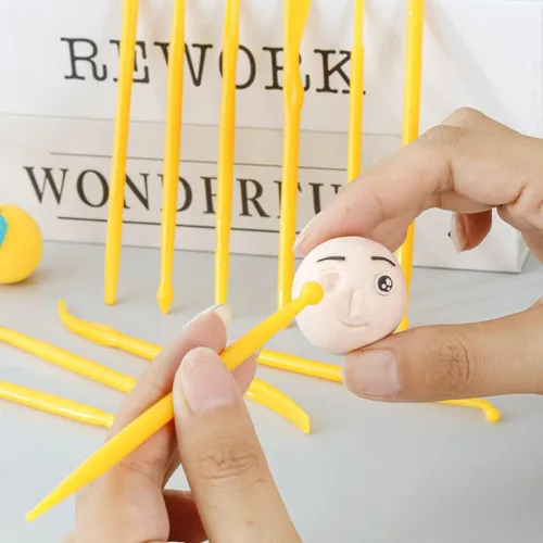 Vista 3 de Clay Tools, juego de 14 piezas de plástico para tallar, modelar cerámica para tallar, peinar, relieve, adecuado para principiantes