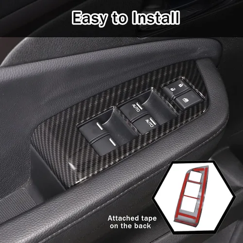 Vista 6 de 4 piezas Panel de Interruptor de Elevación de Ventana Marco Cubierta Moldura para Honda Pilot 2016-2022/Passport 2019-2023, Material ABS Accesorios