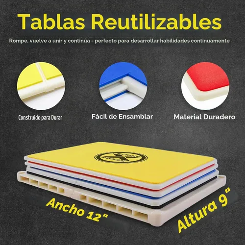 Vista 3 de Tabla de boxeo reutilizable, tabla de karate de taekwondo y artes marciales, tabla de romper karate para niños y adultos, equipo de boxeo y tabla