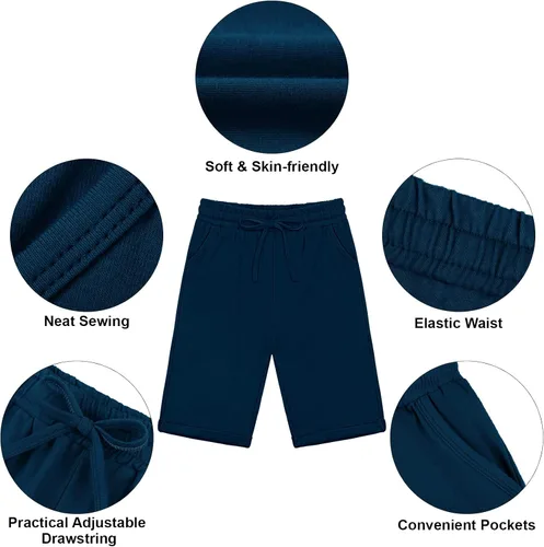 Vista 3 de Resinta Paquete de 3 pantalones cortos largos activos para niñas, pantalones cortos de baloncesto y fútbol, pantalones cortos deportivos para niñas