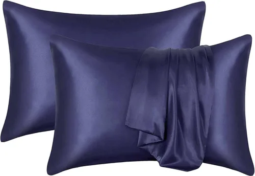 Vista 12 de Ciana Funda de almohada de satén para cabello y piel Queen - Juego de 2 fundas de almohada de seda satinada lujosas y sedosas con cierre de sobre