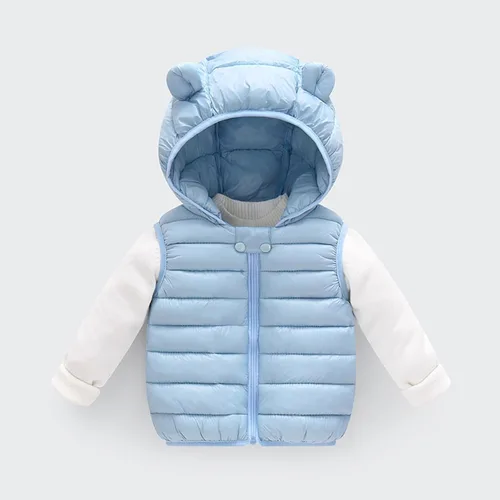 Vista 2 de Cárdigans de gran tamaño para niños pequeños sudadera con capucha sólida abrigos sólidos bebés y niñas prendas vestir