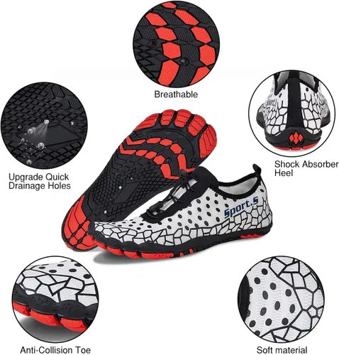 Vista 6 de Water-Shoes-Mens-Womens Quick-Dry Barefoot-Swim Diving Shoes-Aqua-Socks for Sports Climbing Beach Surf