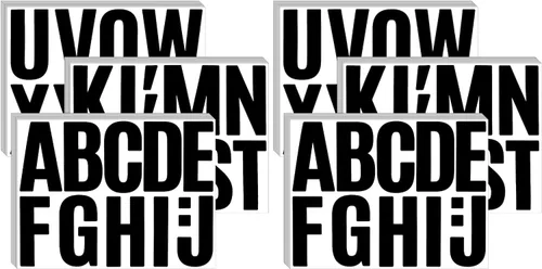 Vista 13 de Bemeol 340 piezas de 30 hojas de calcomanías de letras grandes de 4 pulgadas, autoadhesivas, letras del alfabeto, calcomanías para tablones de Negro