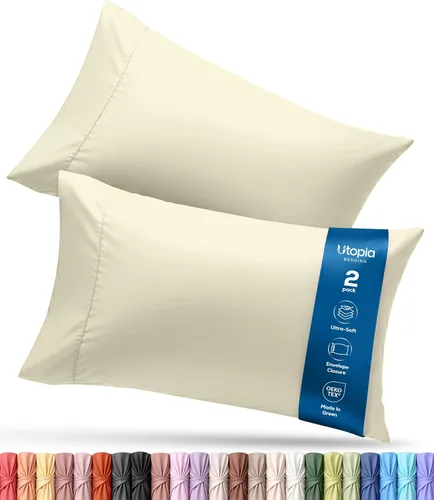 Vista 15 de Utopia Bedding - Juego de 2 fundas de almohada tamaño estándar, con cierre de sobre, tela de microfibra cepillada suave, resistentes al encogimiento
