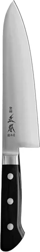 Vista 2 de MASAMOTO AT - Cuchillo japonés Yo Deba de 9.5 pulgadas (9.449 in) fabricado en Japón, cuchillo Deba de doble bisel resistente para carne congelada