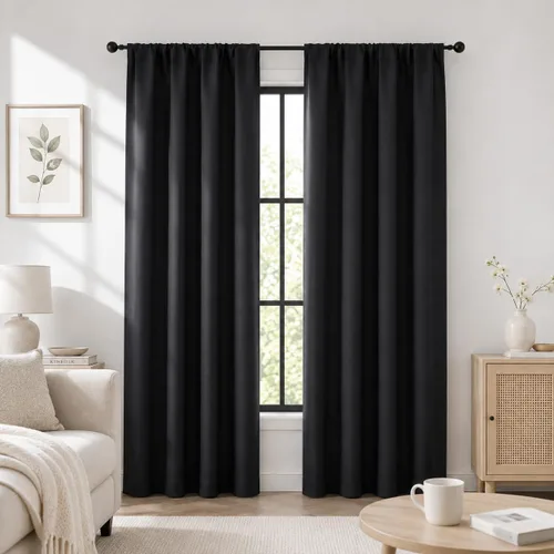 Vista 98 de Gwine Aqua Short Curtains 36 Inches Long - Small Half Window Kitchen Curtains Over Sink, Solid Blackout Curtain for Bathroom Basement Cabinet RV, 2