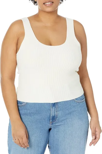 Vista 5 de The Drop Femi - Camiseta corta acanalada con cuello redondo para mujer