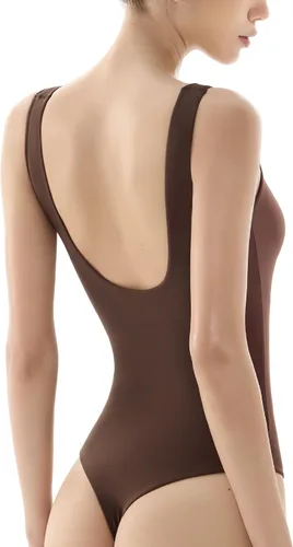 Vista 4 de PUMIEY Body para mujer, sin mangas, sin espalda, sin espalda, colección Sharp