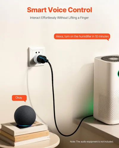 Vista 3 de VEVOR Enchufe inteligente, salida inteligente WiFi compatible con Alexa y Google Home, enchufes WiFi con programación, control de aplicaciones