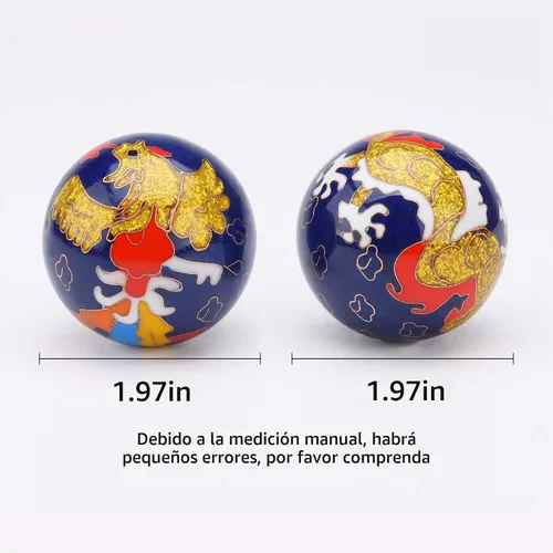 Vista 2 de Pelotas de 1.97 '' Dragon & Phoenix Baoding, bolas de estrés para ejercicio