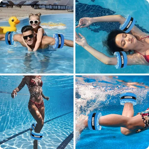 Vista 5 de Hikeen Juego de pesas de gimnasia acuática de EVA de alta densidad para ejercicios aeróbicos acuáticos, pesas para ejercicios de piscina, tobillos