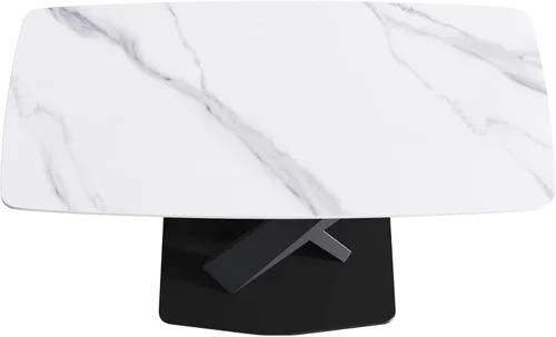 Vista 7 de Montary Mesa de comedor de mármol artificial, moderna mesa de comedor de piedra sinterizada de 63 pulgadas para 4-6 asientos, mesas de comedor