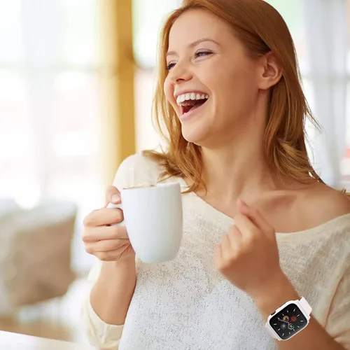 Vista 3 de Correa 3 en 1 para Apple Watch con funda, correas de silicona suave con cubierta dura de policarbonato protector de pantalla integrado de vidrio