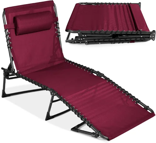 Vista 12 de Best Choice Products - Tumbona para patio reclinable, plegable, portátil para exteriores, con 8 posiciones, asas, capacidad de 300 libras