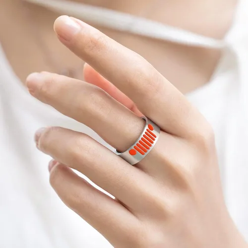 Vista 5 de Anillo JeepGrill con nombre personalizado para hombres y mujeres, unisex, anillo de pareja, regalo de joyería personalizado para niña