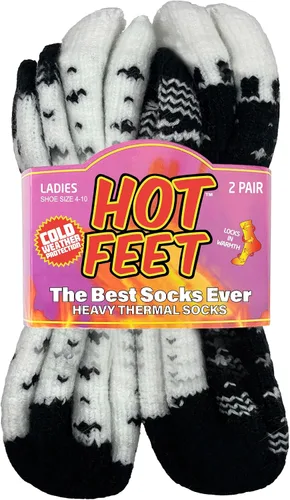 Vista 23 de HOT FEET Calcetines térmicos para mujer, calcetines térmicos para clima frío, gruesos y cálidos, para senderismo, calcetines aislados, tallas