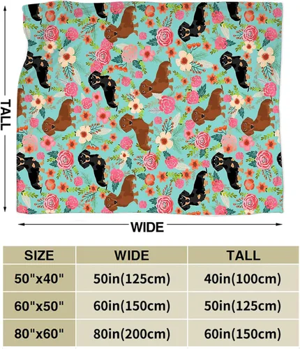 Vista 6 de Jinflower Manta de Perro Salchicha Bonito Patrón de Perro Salchicha Manta de Tiro para Niñas Niños Adultos Súper Suave Cálida Acogedora Manta