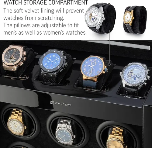 Vista 5 de TIMECUBE 9 Watch Winder with 4 Storage Slots and Interior Light