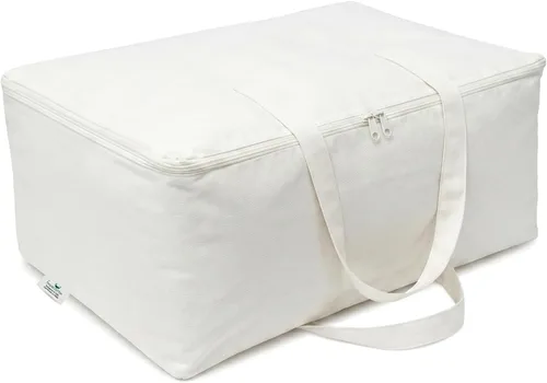 Vista 2 de Bolsa de Almacenamiento con Asas para Ropa de Cama, Edredones, Mantas, Sábanas - Organizador de Armario Grueso, Suave y Transpirable para Debajo