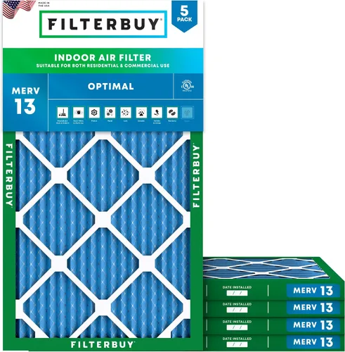 Vista 13 de Filterbuy Filtro de aire de 8 x 14 x 1 pulgadas MERV 13 de defensa óptima (paquete de 5), filtros de aire de repuesto plisados HVAC para calderas