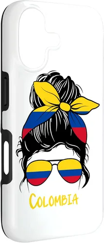 Vista 3 de Colombian Girl Bandana Glasses Flag Colors Latina Pride Case for iPhone 17