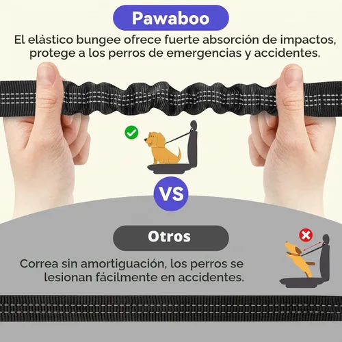 Vista 5 de Cinturón de seguridad para perros Pawaboo para coche, cinturón de seguridad para mascotas con reposacabezas y doble correa, 360° sin enredos para 2