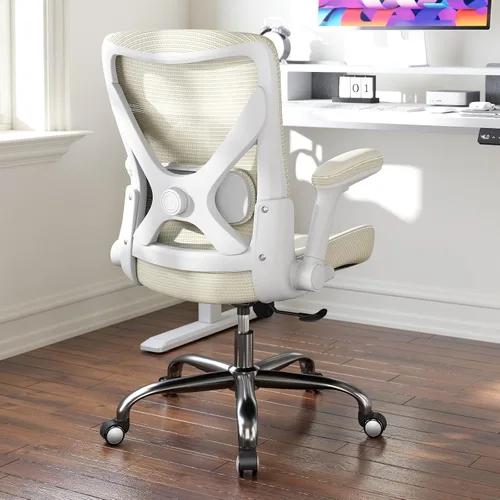 Vista 2 de Ergalithic Silla de Oficina Ergonómica para Hogar y Computadora - Silla X en Forma de Malla con Cuero PU y Soporte Lumbar Ajustable - Silla