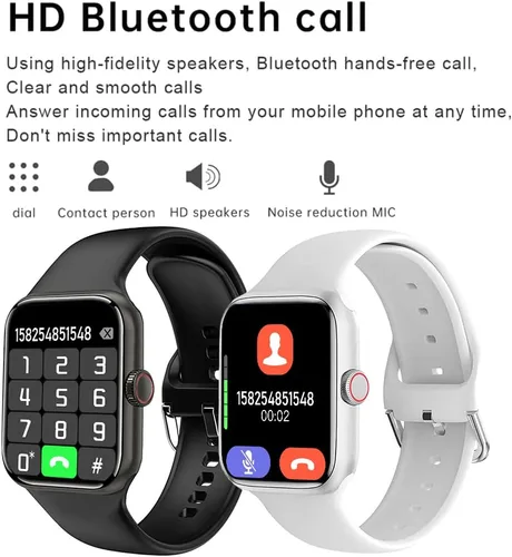 Vista 2 de Reloj inteligente para hombres y mujeres, compatible con Android iOS iPhone, pantalla táctil de 2.09 pulgadas, rastreador de actividad física, reloj