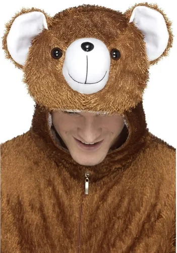 Vista 4 de Smiffy's - Disfraz de oso para hombre, incluye mono con capucha