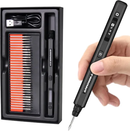 Vista 8 de AM ARROWMAX - Mini bolígrafo de grabado: herramienta portátil inalámbrica definitiva para artistas y aficionados al bricolaje, graba más de 50