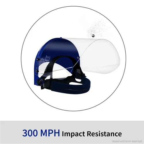 Vista 5 de Blue Eagle Viseras de repuesto para protector facial (FC48N) Transparente Sin bordes Policarbonato de grado de extrusión de alto impacto 3
