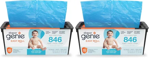 Vista 13 de Diaper Genie Recarga fácil de enrollar 30 bolsas por recambio Capacidad para hasta 1410 pañales para recién nacidos Control de olores Bolsas