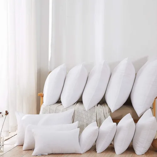 Vista 4 de Acanva - Almohadas de cama para dormir, extra suaves, tamaño estándar, color blanco